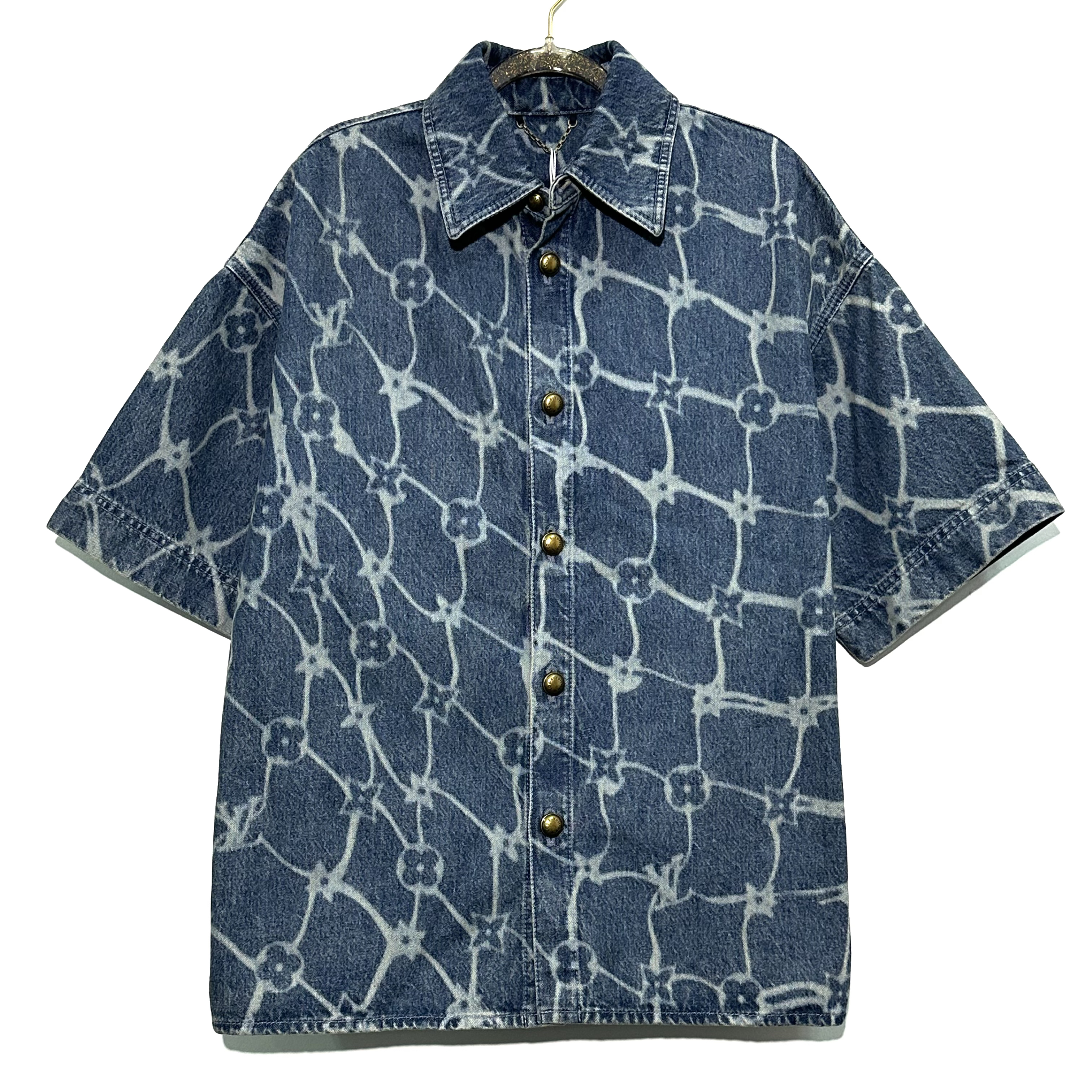 99新 LouisVuitton/路易威登 S码 老花牛仔短袖 M019