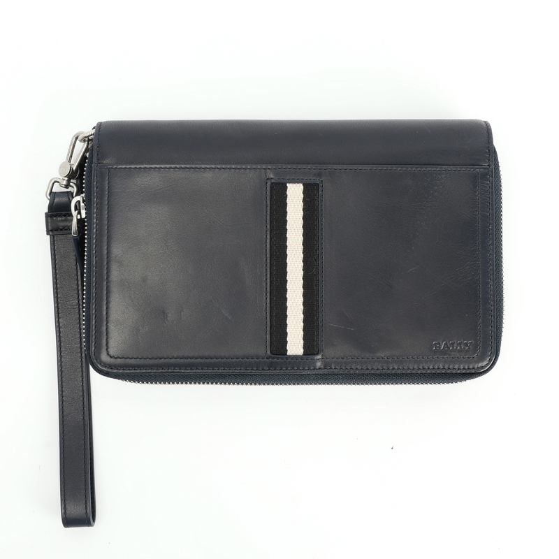  BALLY/巴利 黑银十字纹手拿包时尚经典 TINGER517