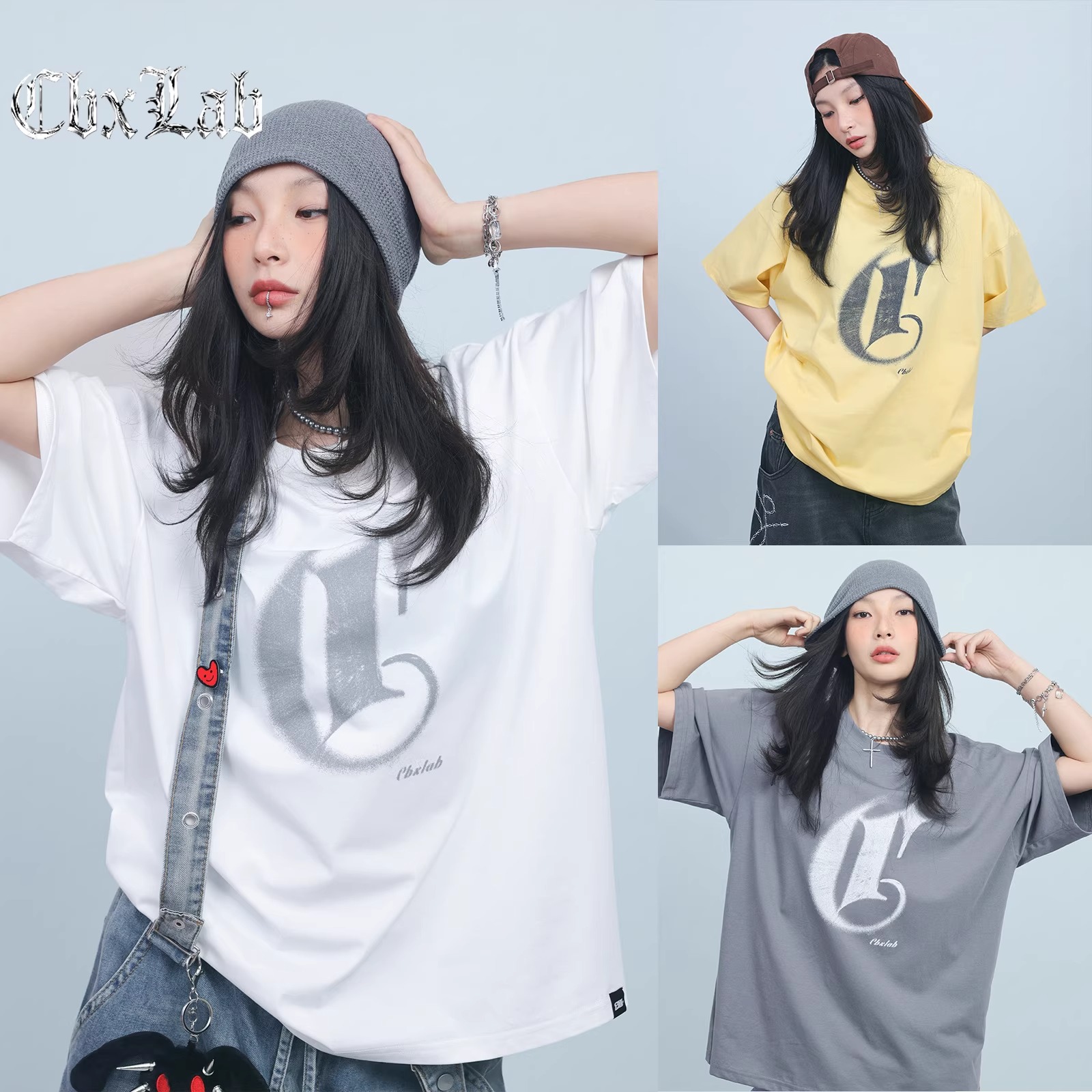 【达人专属】CBXLAB街舞潮牌星熠希望街头大T上衣hip-hop女显瘦休闲