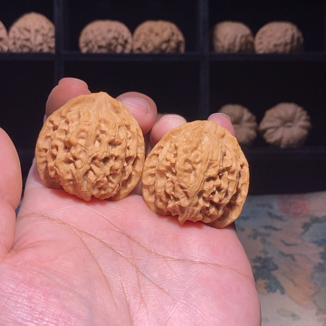 三***三把件文玩核桃全品40苹果园