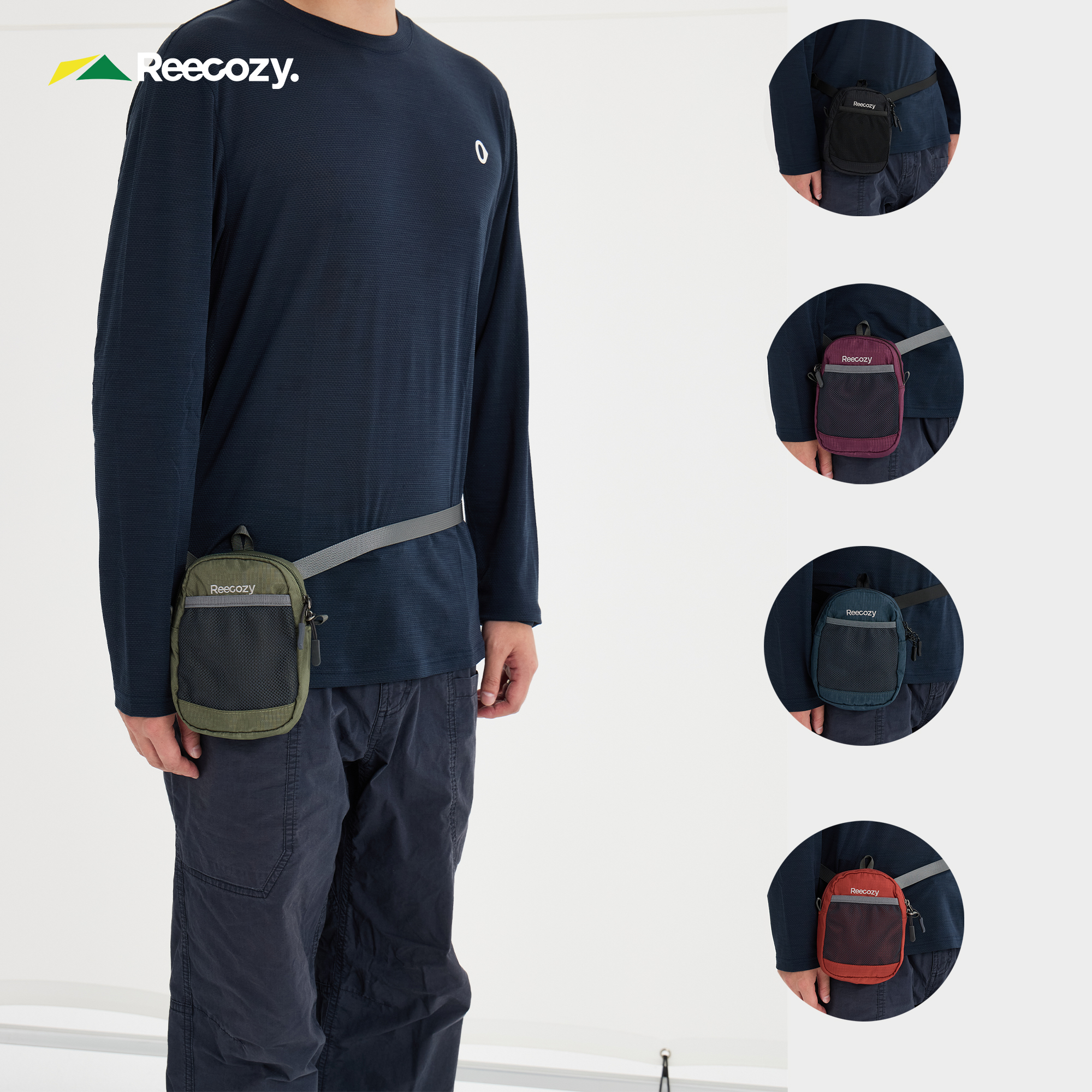 Reecozy户外日常通勤手机杂物小挎包腰包自行车配件包尼龙包1L