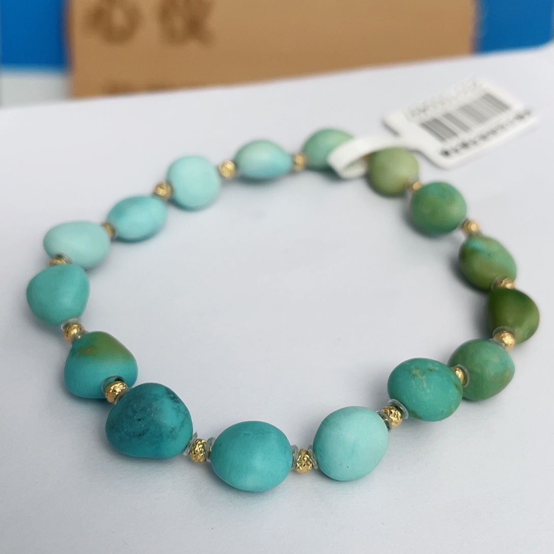 绿松石珠宝奇石18K金镶嵌