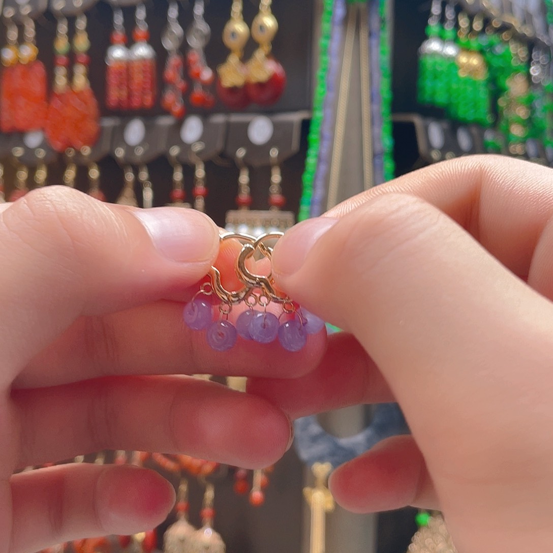 翡翠合金耳饰翡翠