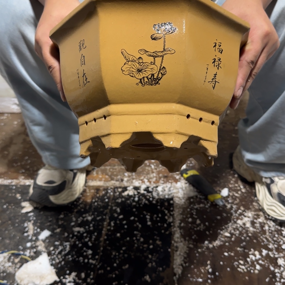 紫泥花盆口径27.17口径