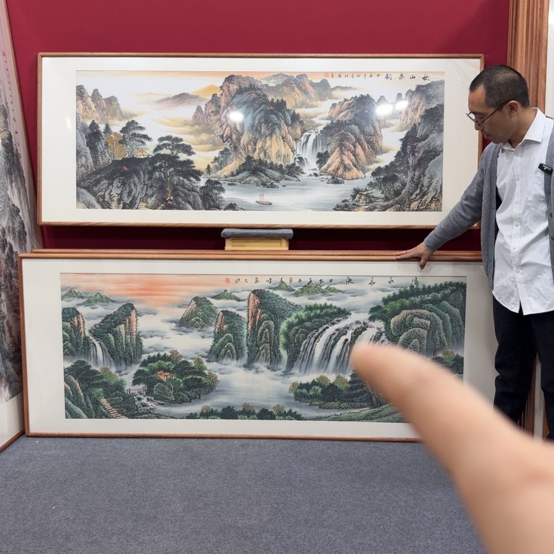 国画带框绘画210/80尺寸
