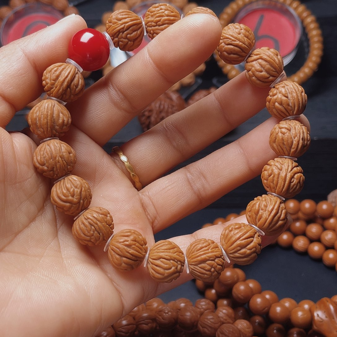 桃核手串蒲*英秦岭龙纹桃核
