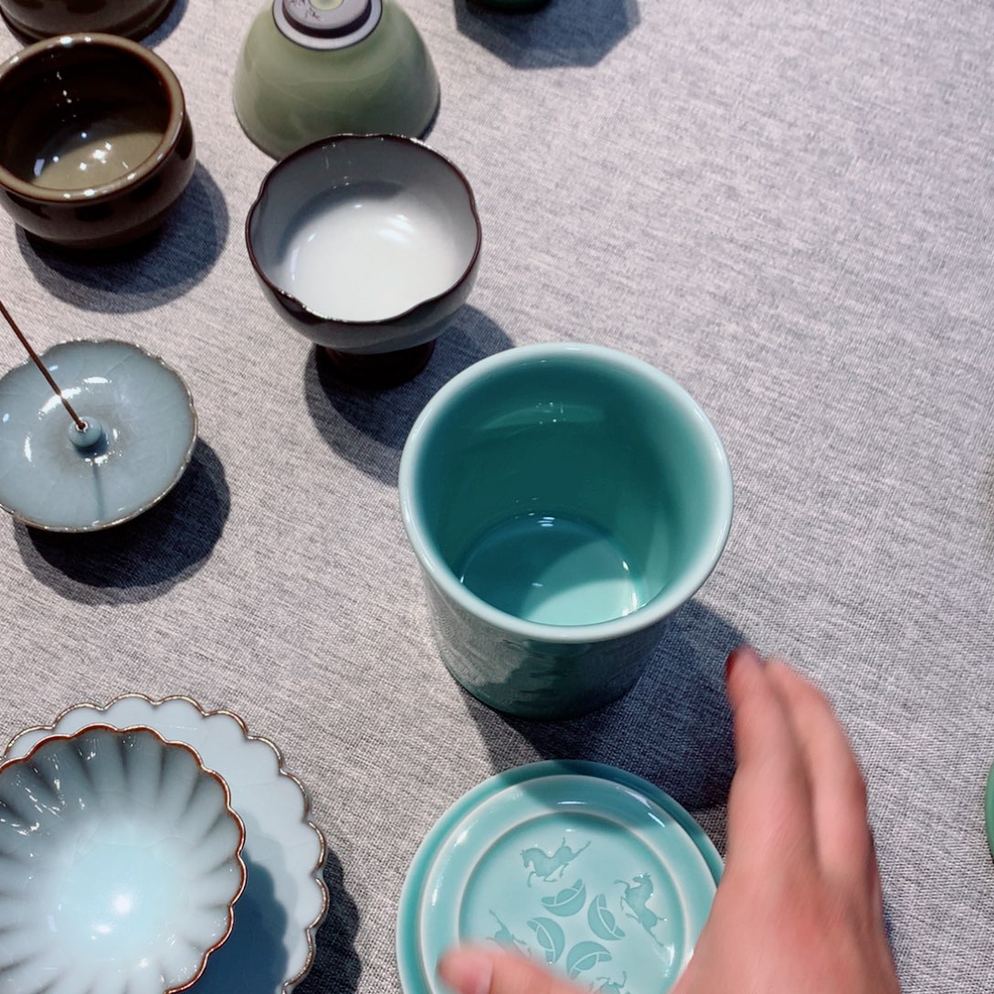 脚****龙泉青瓷茶具杯子