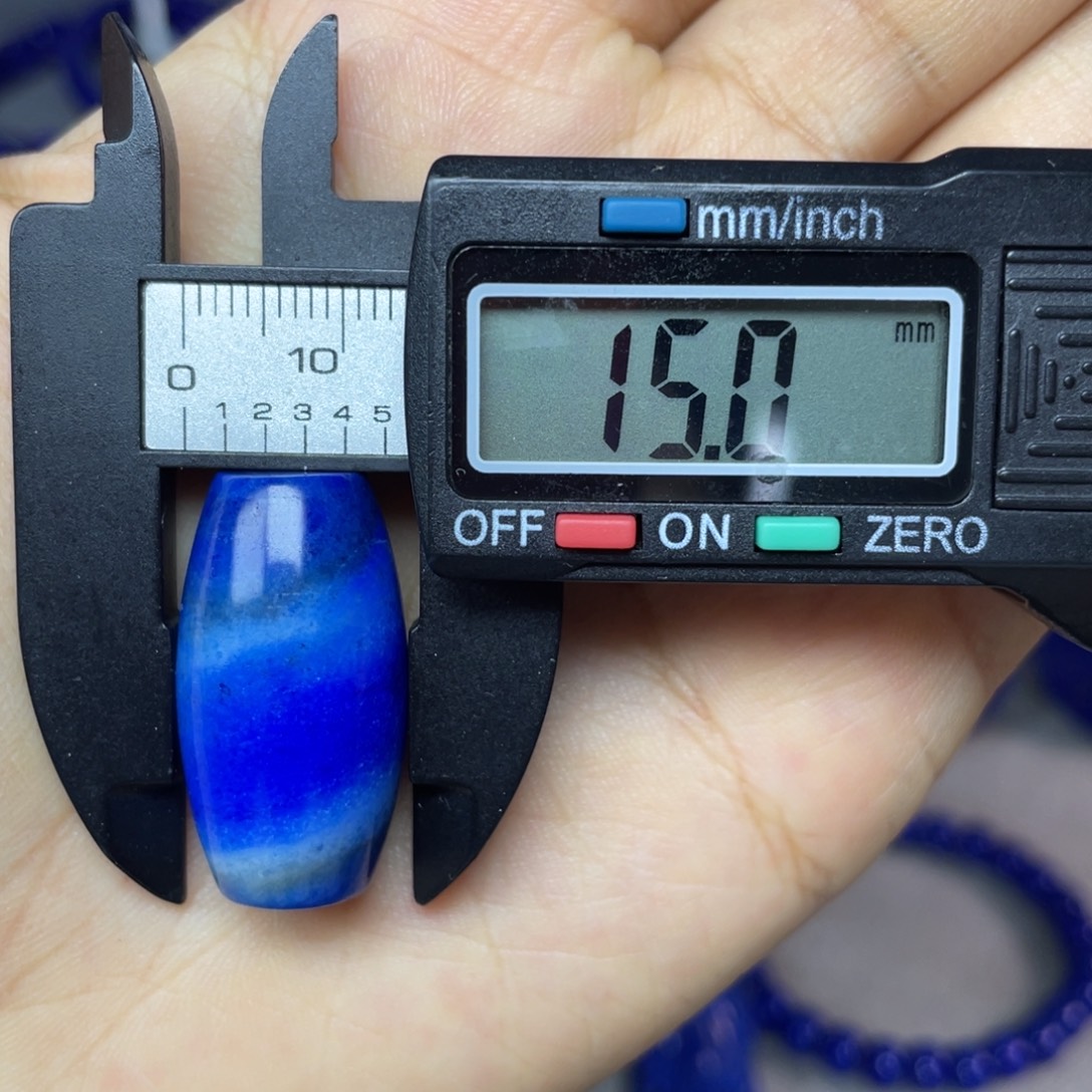 青金石未镶嵌15×27mm古珠配饰（默认微瑕）