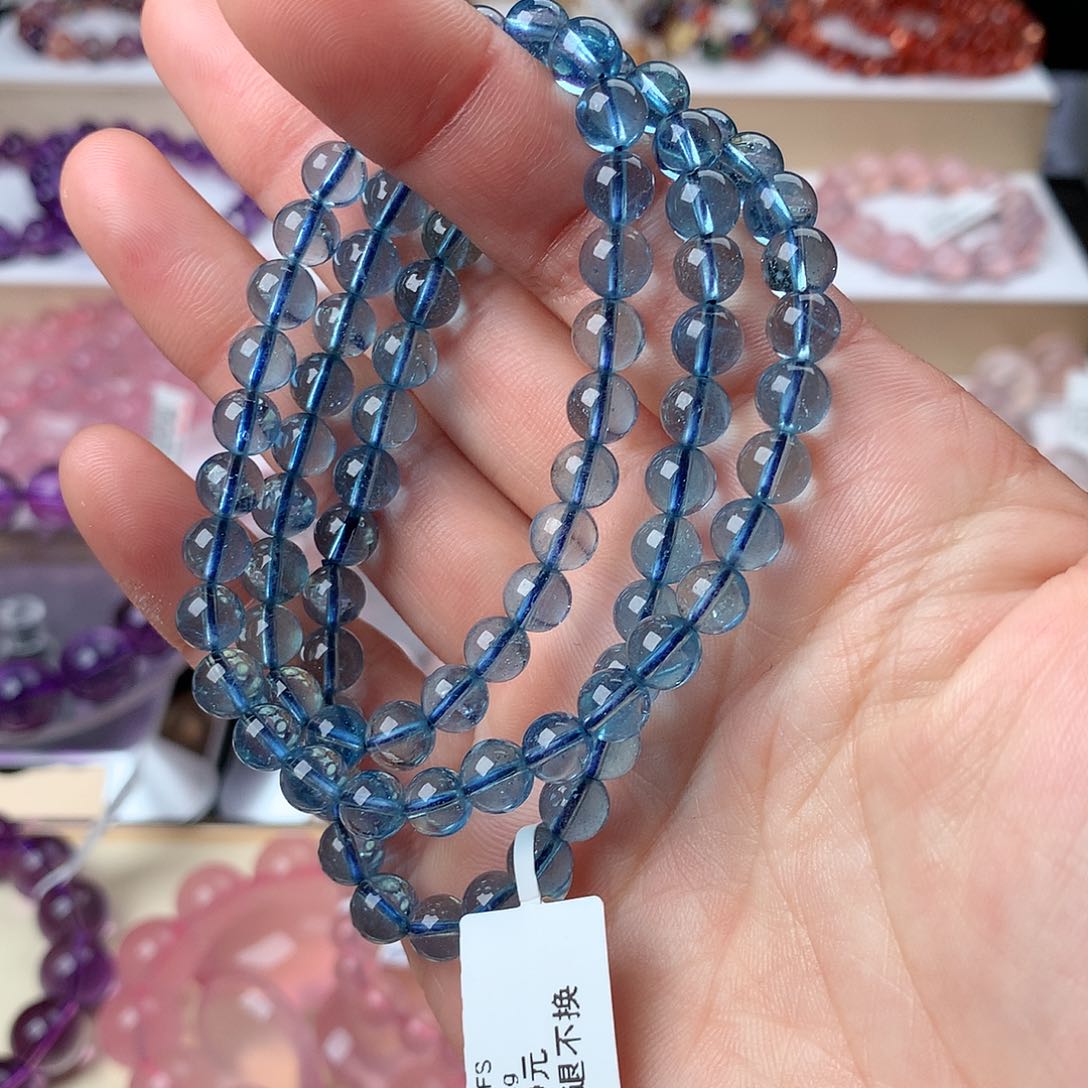 水晶手串未镶嵌喵*～海蓝宝