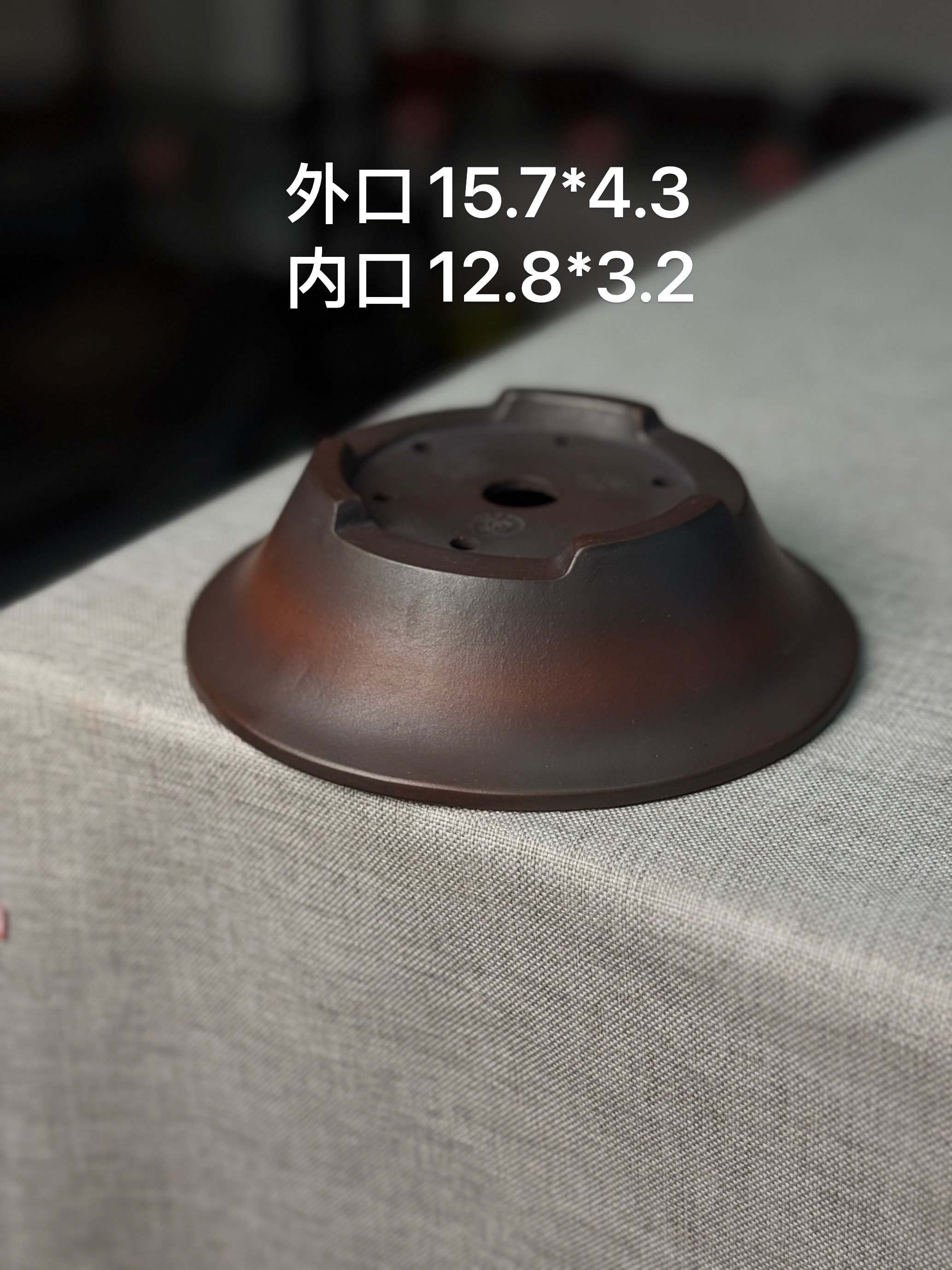 紫砂花盆圆盆菖蒲盆手工精品轻薄胎圆盆大口径家用