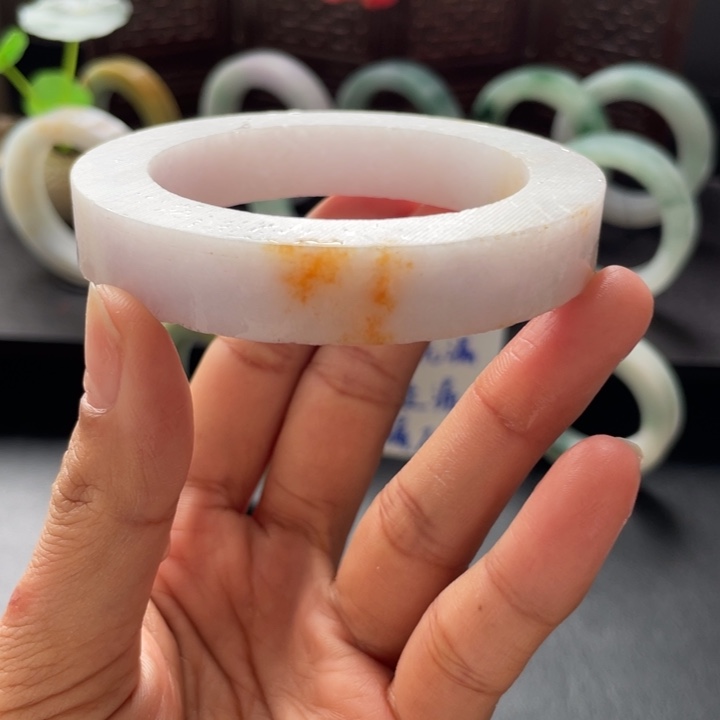 定制翡翠洒红翡56-63圈未镶嵌