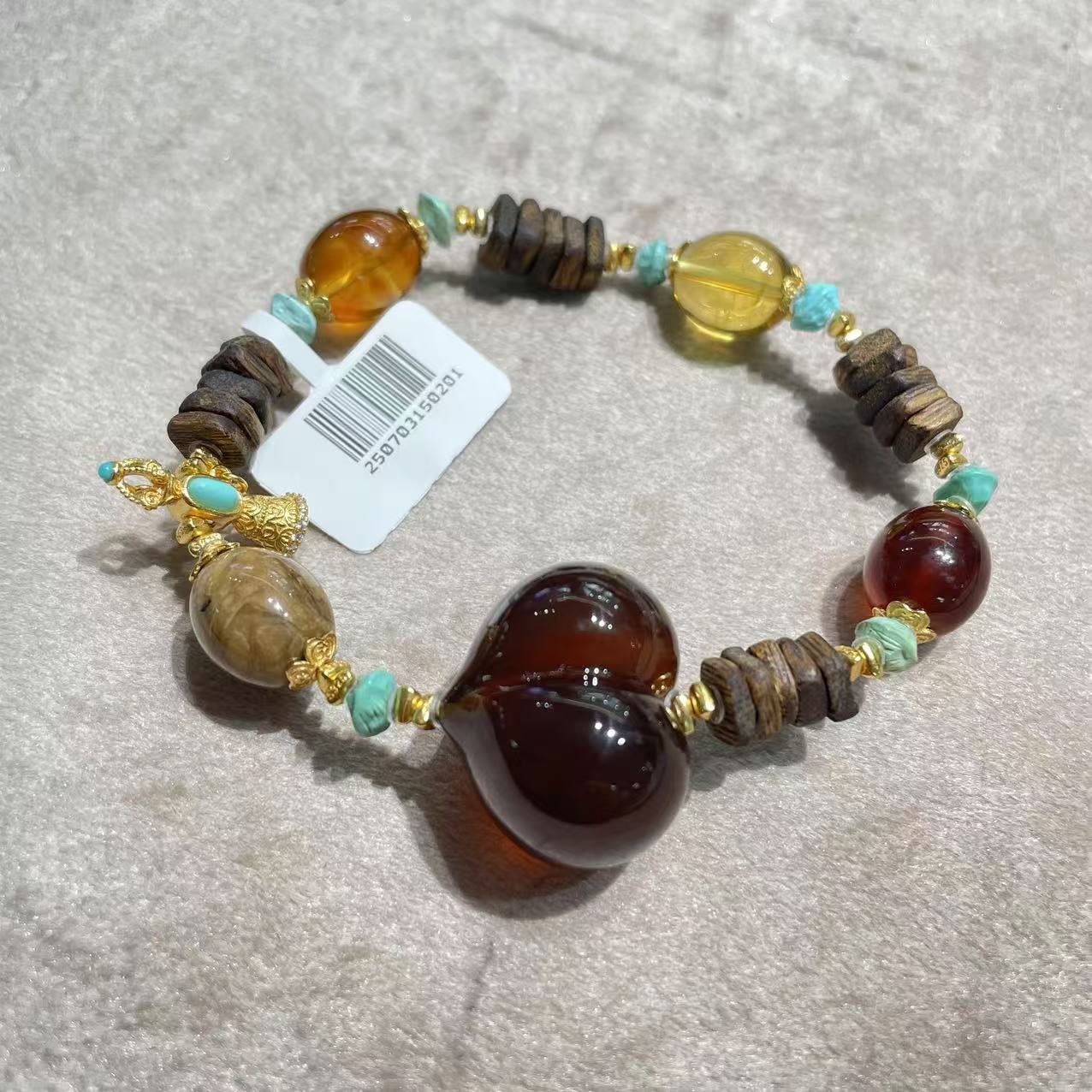 缅珀琥珀屁桃隔片DIY单圈手串/250703150201/多样性发一件