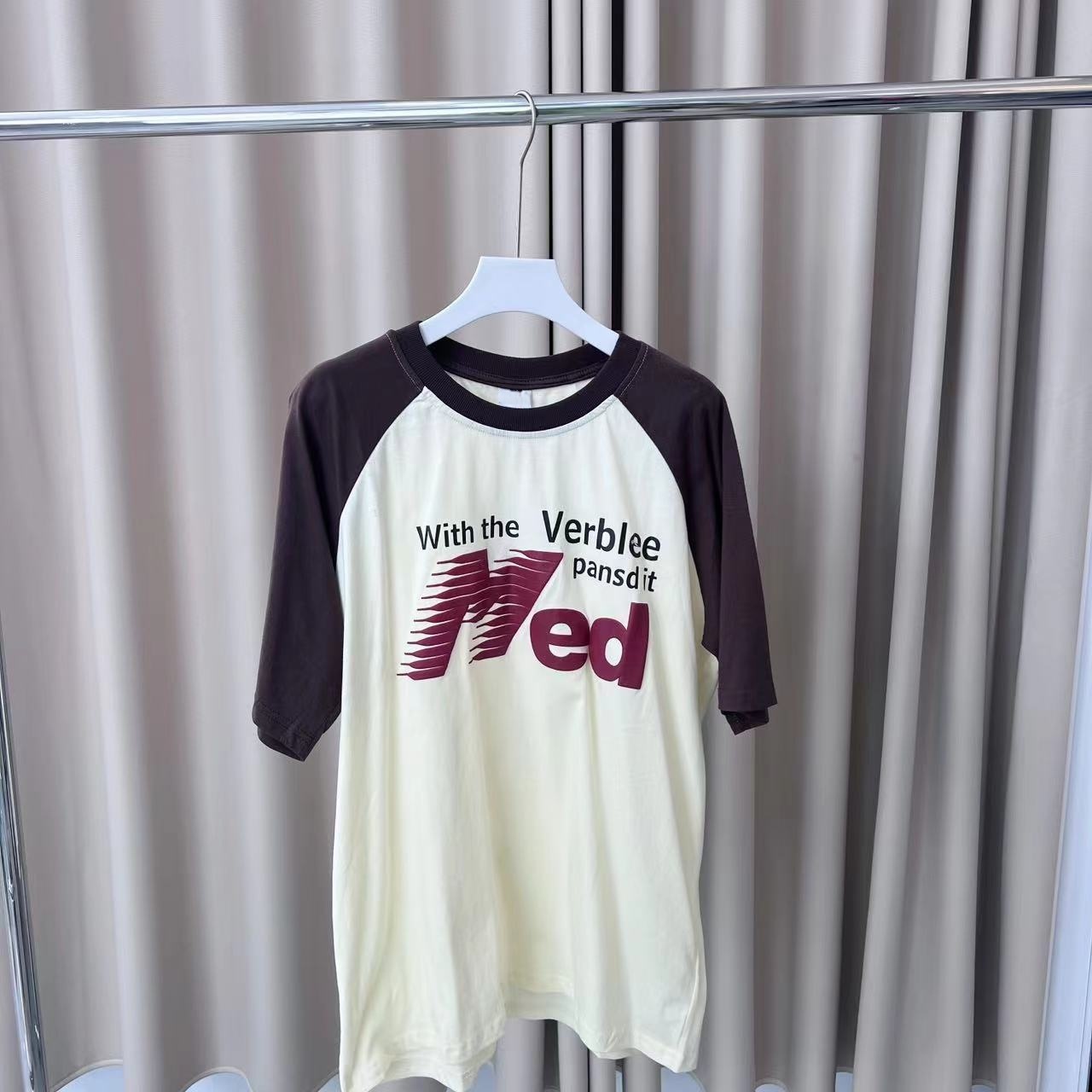 【米果妈】夏季新款时尚撞色宽松短袖T恤亲子B3265