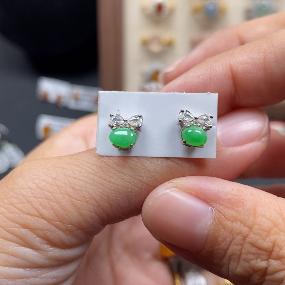 翡翠银S925镶嵌戒指