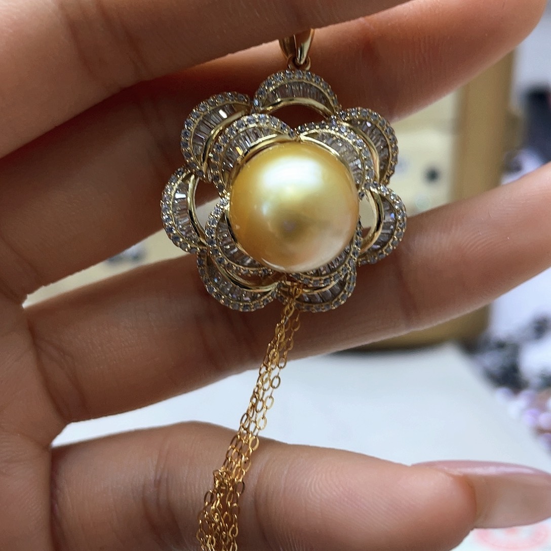 海水珍珠颈饰银S925镶嵌