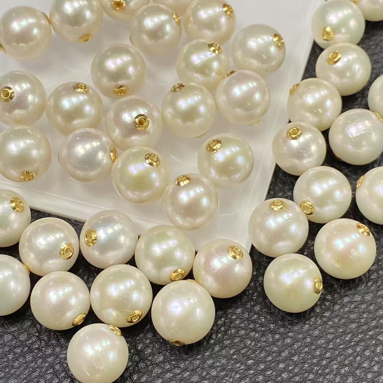 「戴琴珠宝」DQ617-18k金珍珠11mm左右通孔单珠(多样性发其一)