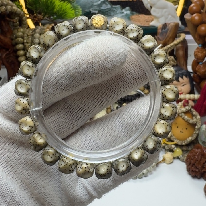 星月菩提手串4号车尺寸9.8石玉无相单圈标