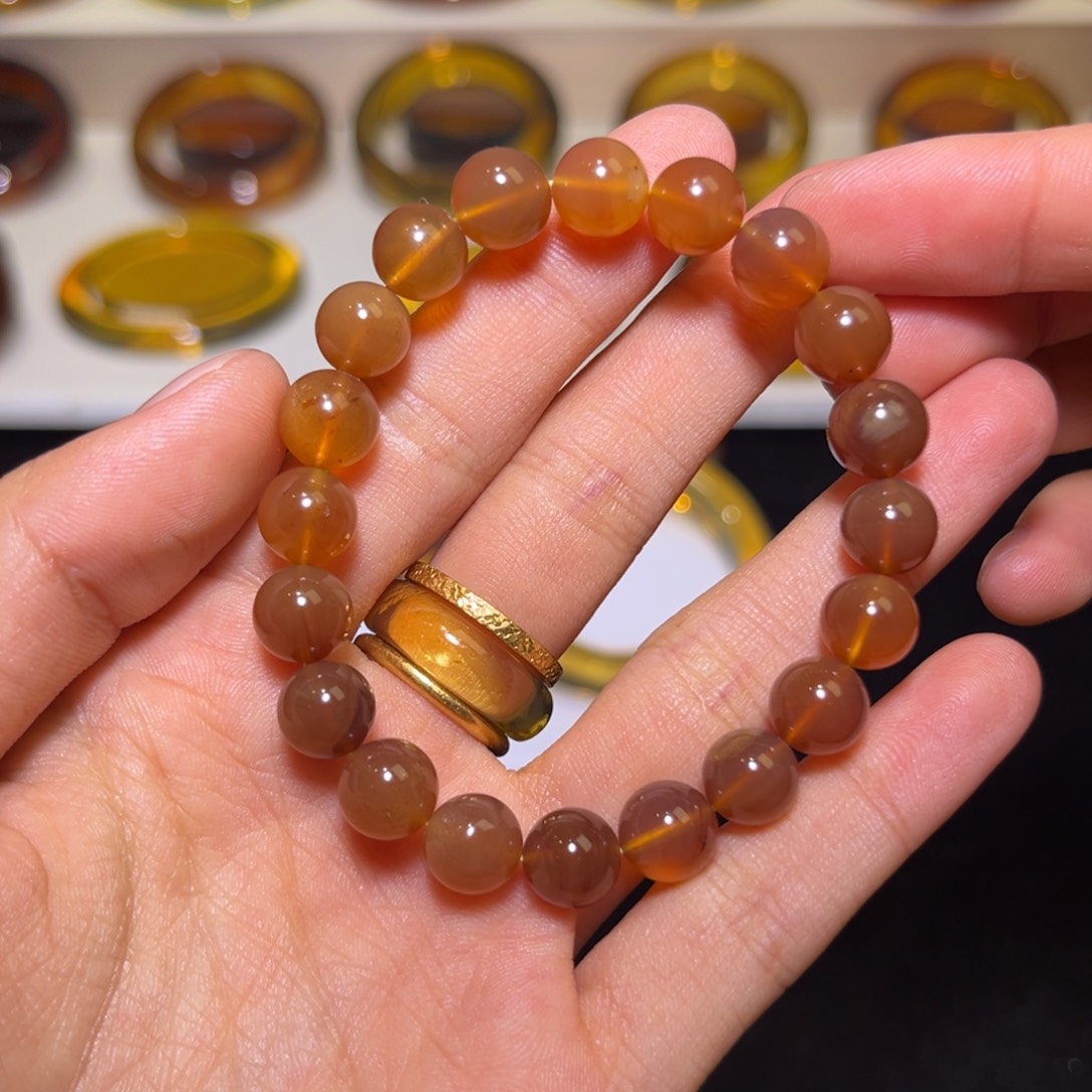 琥珀手镯未镶嵌蜜蜡手串8mm