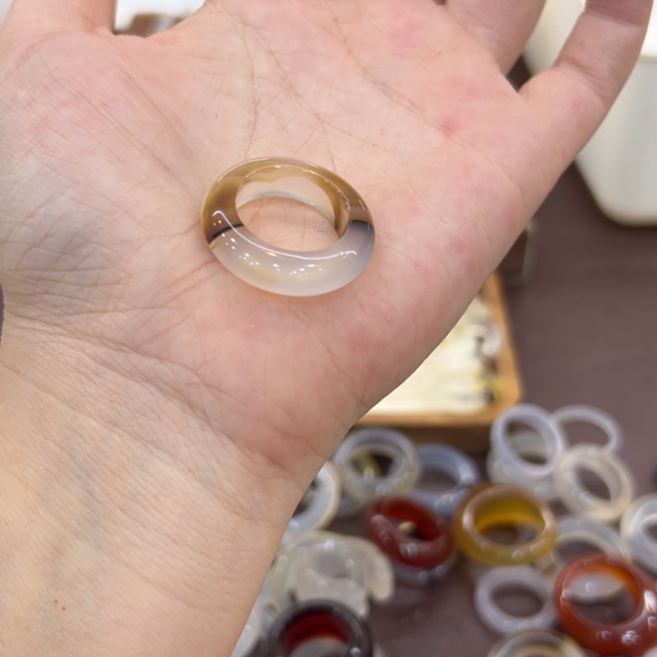 玛瑙/玉髓合金戒指19港17