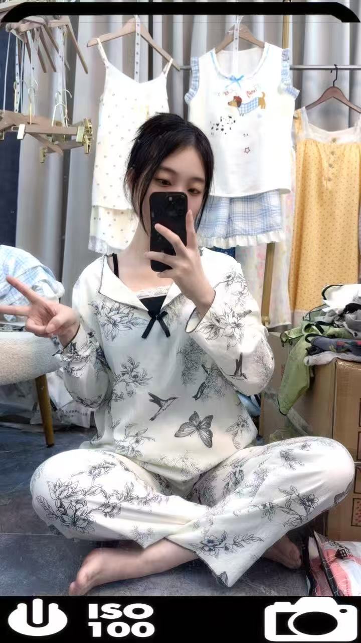 2号链接秋季休闲薄款睡衣女找到编码下单