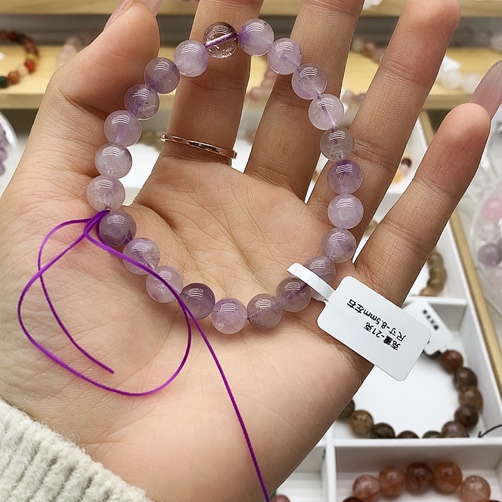 水晶手链未镶嵌奶油紫玉晶
