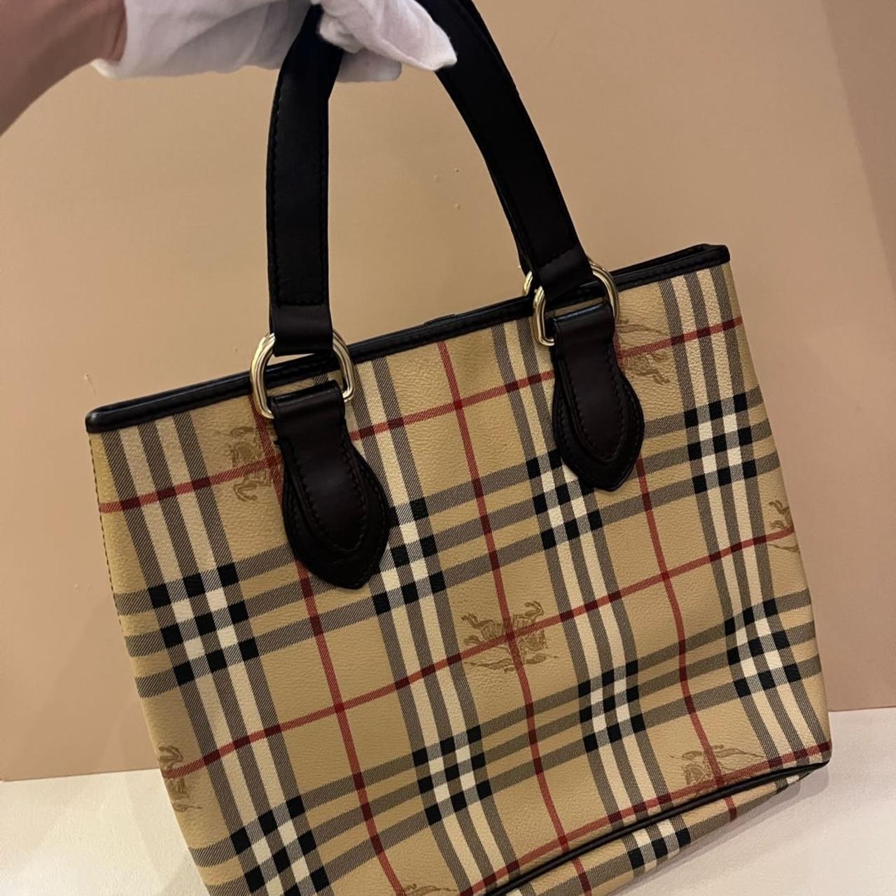 95新 BURBERRY/博柏利 大吉中古/Burberry战马格纹竖版tote