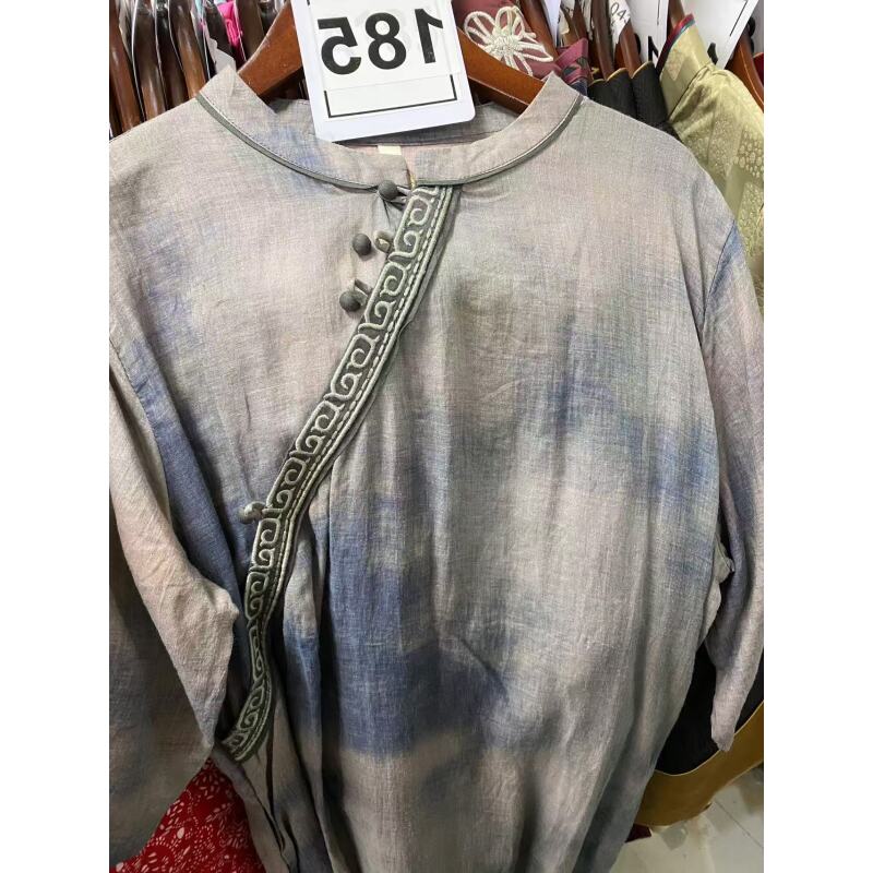 185小码中式复古优雅花色气质旗袍裙