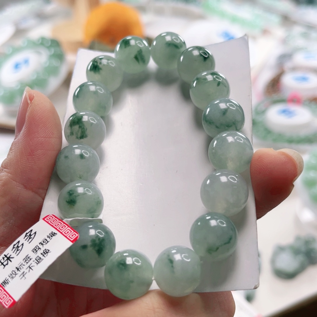一***秒翡翠未镶嵌手链手串12.9