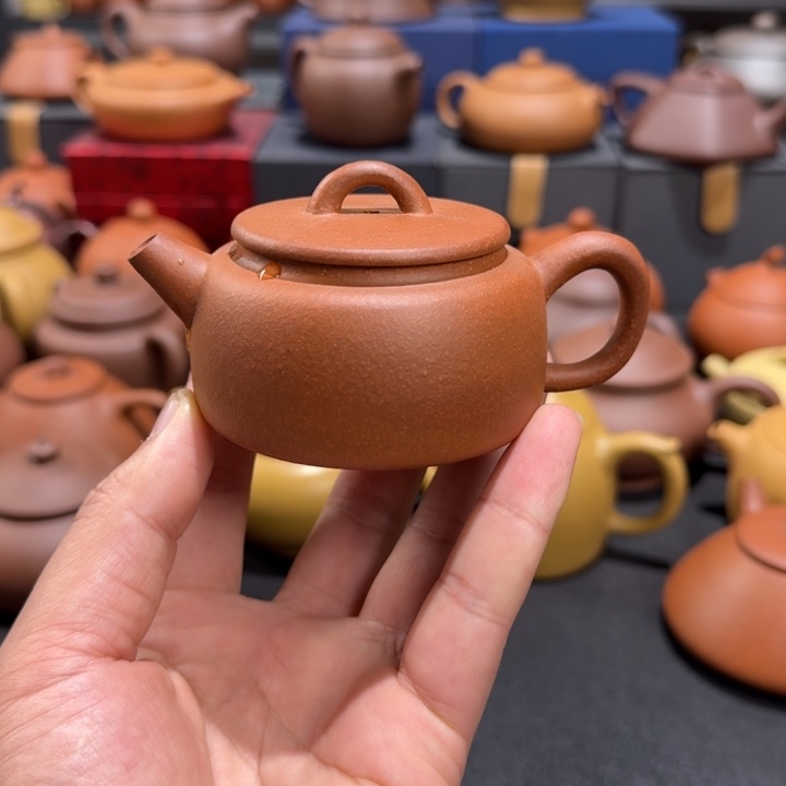 茶壶紫砂红降坡德钟120cc