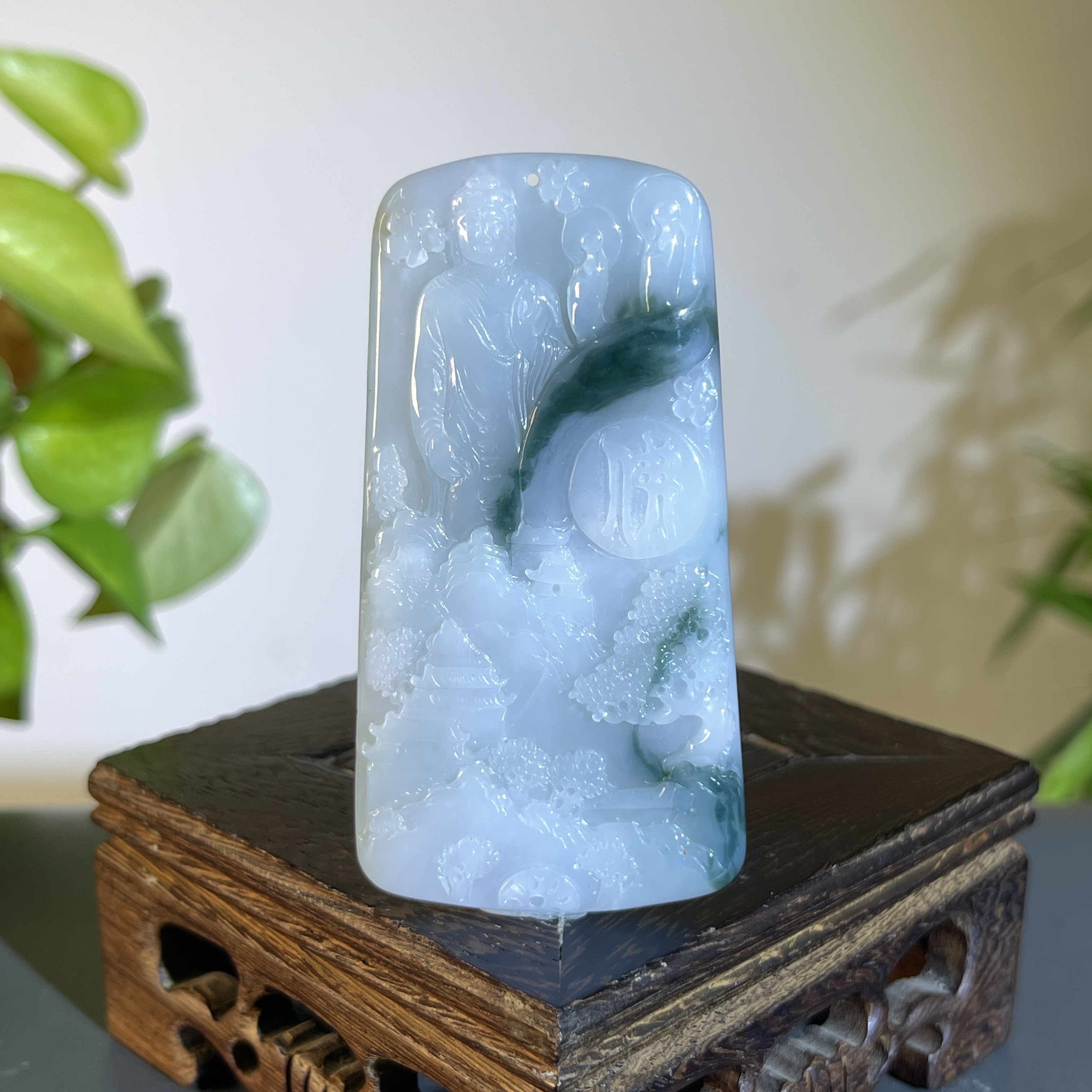 JCB06-69 天然翡翠缅甸A货 山水阿弥