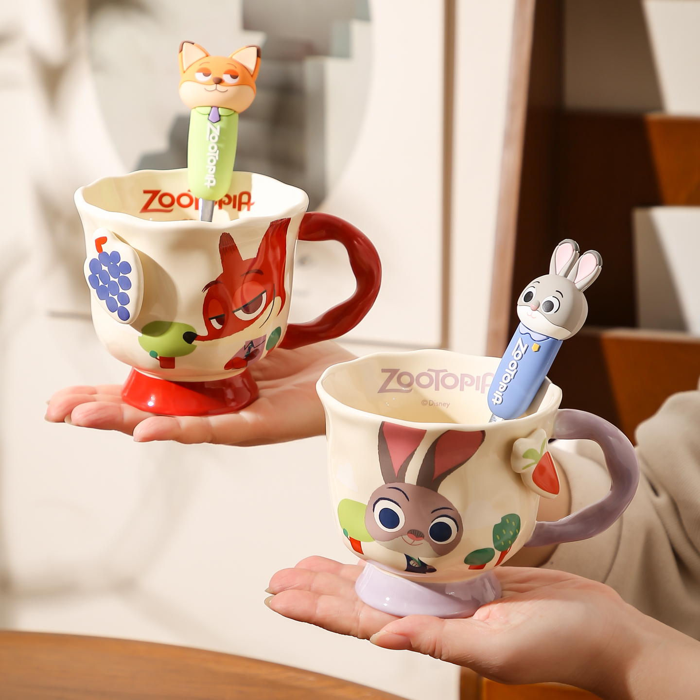 疯狂动物城朱迪马克杯圣诞节新款高颜值家用情侣咖啡杯女生日礼物