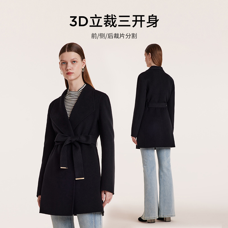 歌莉娅 冬季新品 显瘦羊毛大衣 1B9C6E890