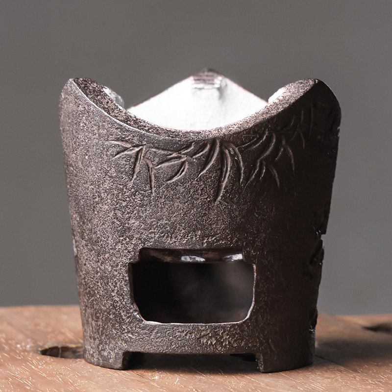 铸铁白泥三峰煮茶炉（高13*宽13*底11cm）茶室加热器