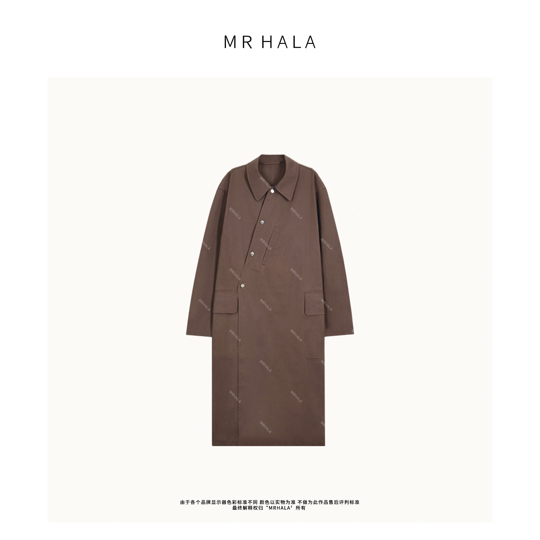 MRHALA 鸿展挺阔棉斜襟按扣风衣女 LW40626