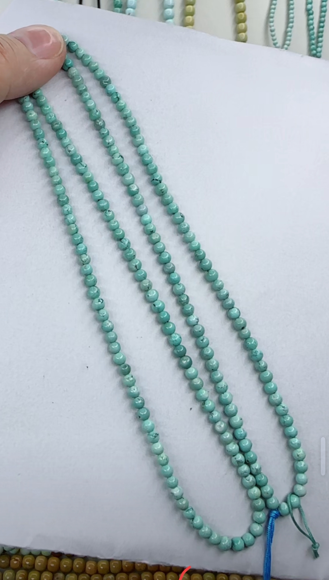 天然原矿绿松石米