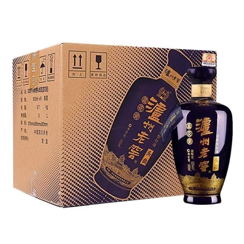 泸州老窖蓝花瓷头曲500ml*6瓶38度52度