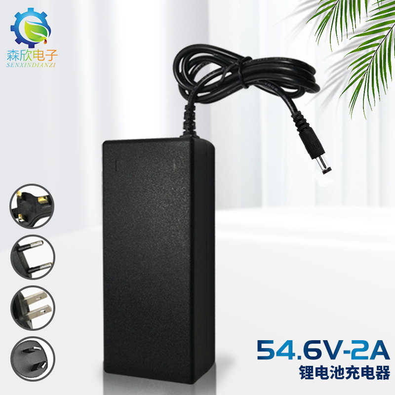 锂电池电瓶充电器54.6V2A两轮平衡代步车哈雷电动车18650充电器