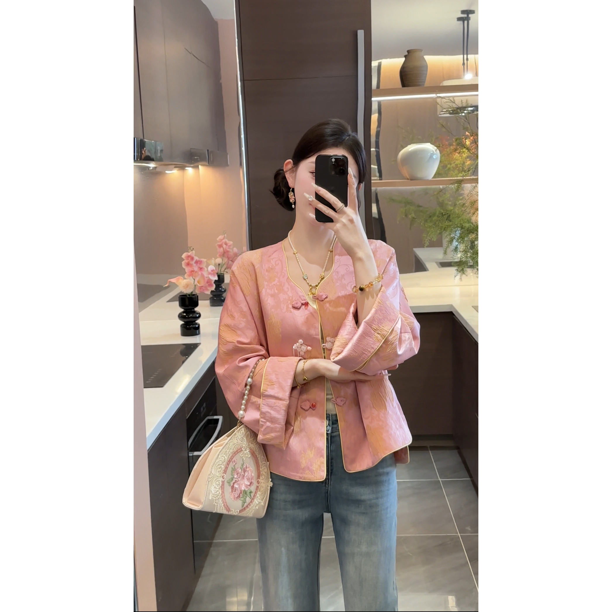 周粥】【如意锁】2025新款早春新中式端庄大气外套预JJD4WT0081