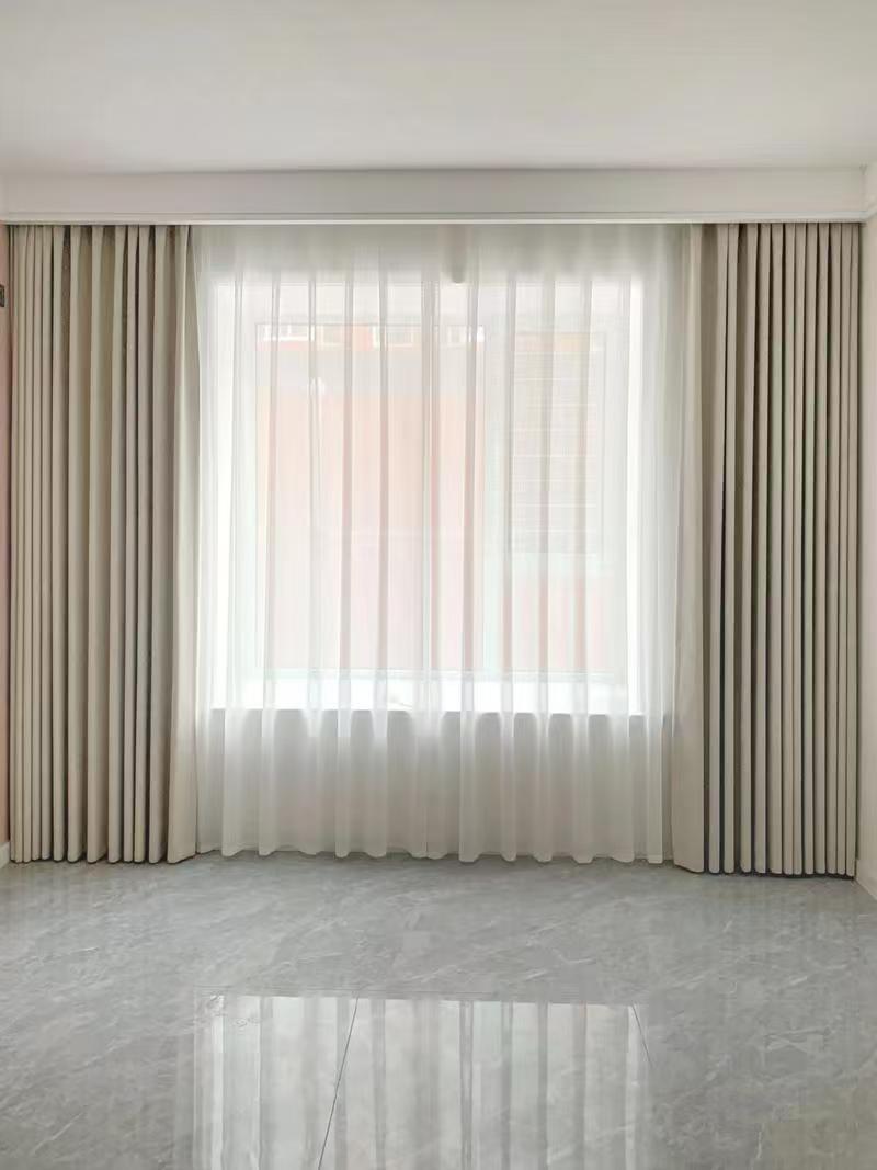 高遮光奶茶色双面雪尼尔窗帘卧室客厅出租房窗帘浴帘小窗帘