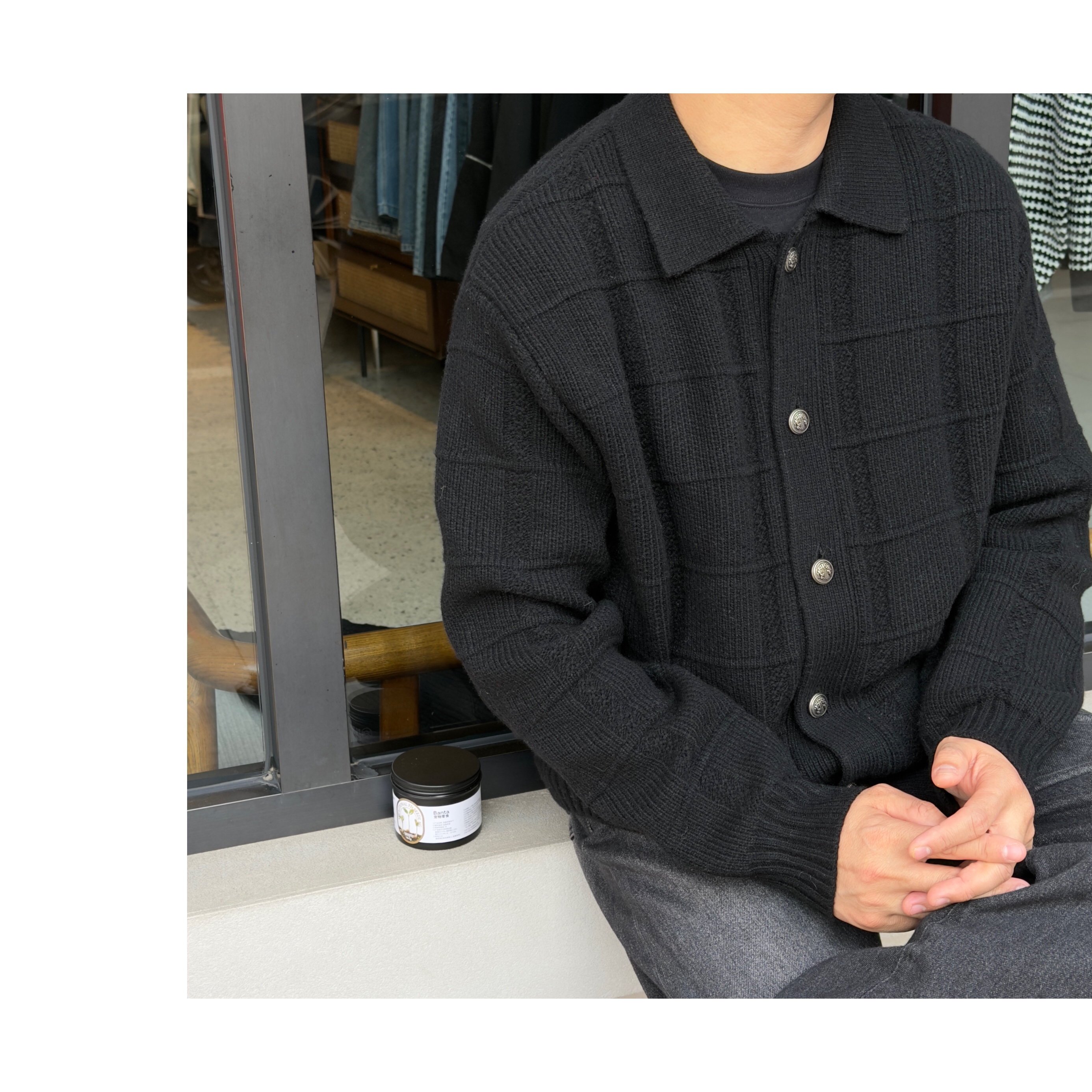 【韩国东大门】复古扣羊毛开衫