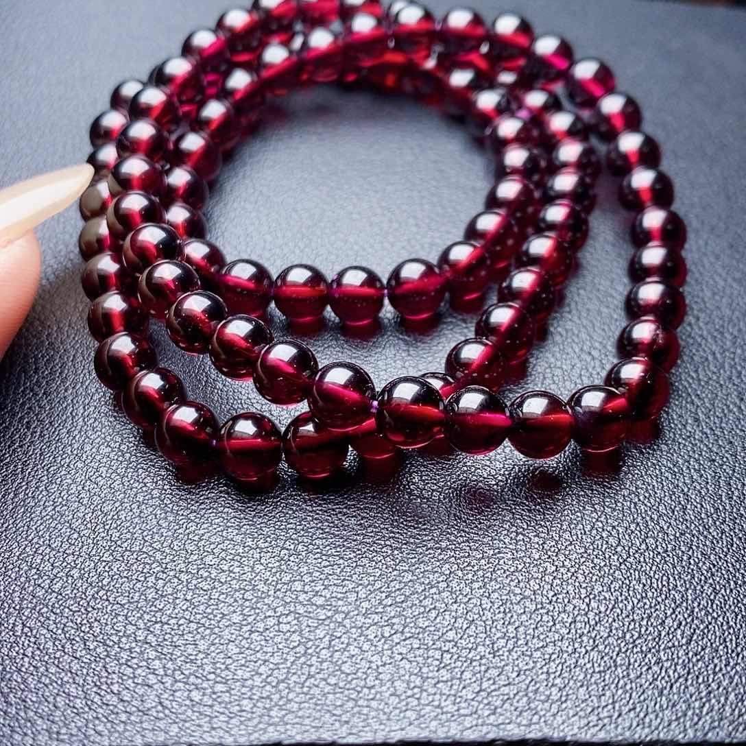 未镶嵌手链石榴石淡*水6紫牙乌