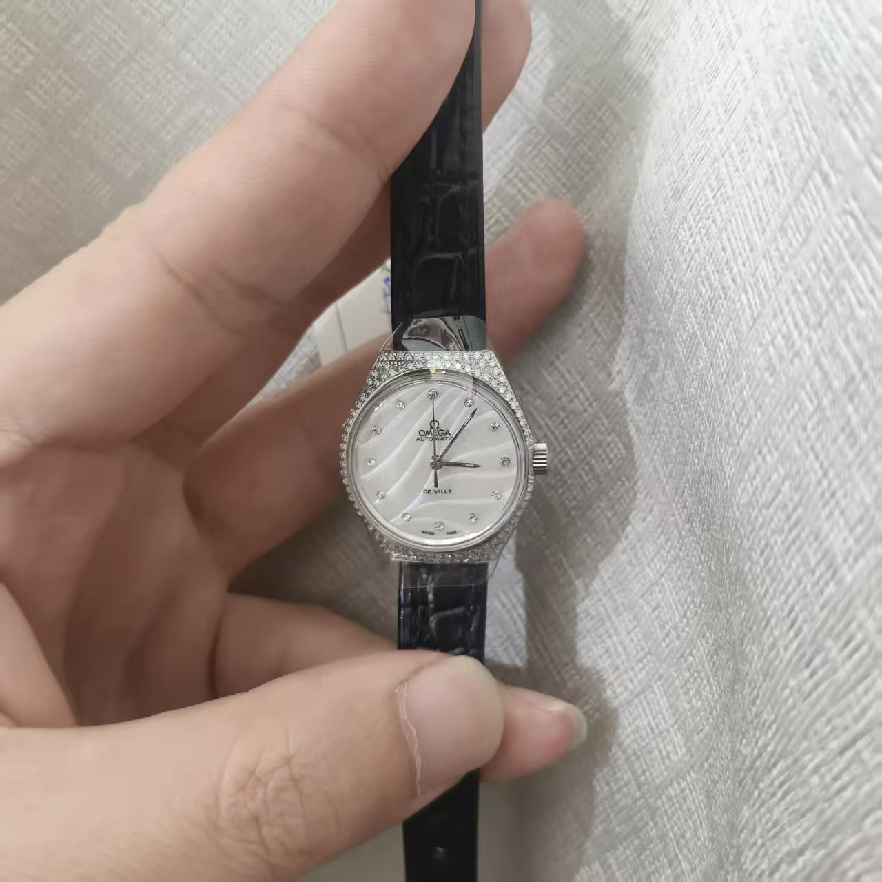 95新 Omega/欧米茄 自动机械表后镶钻/256101062