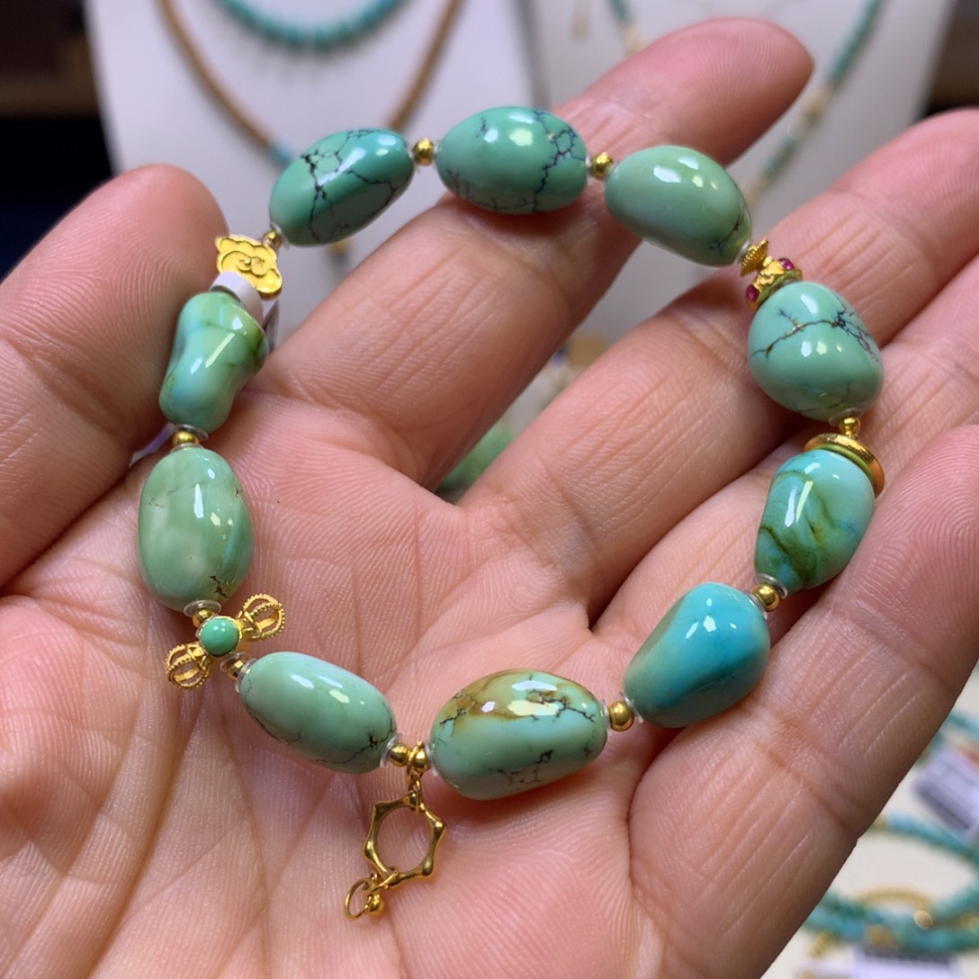 绿松石18K金镶嵌单圈