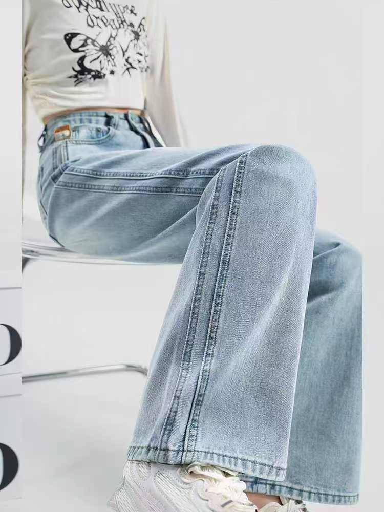 高腰修身阔腿牛仔裤T恤41-80