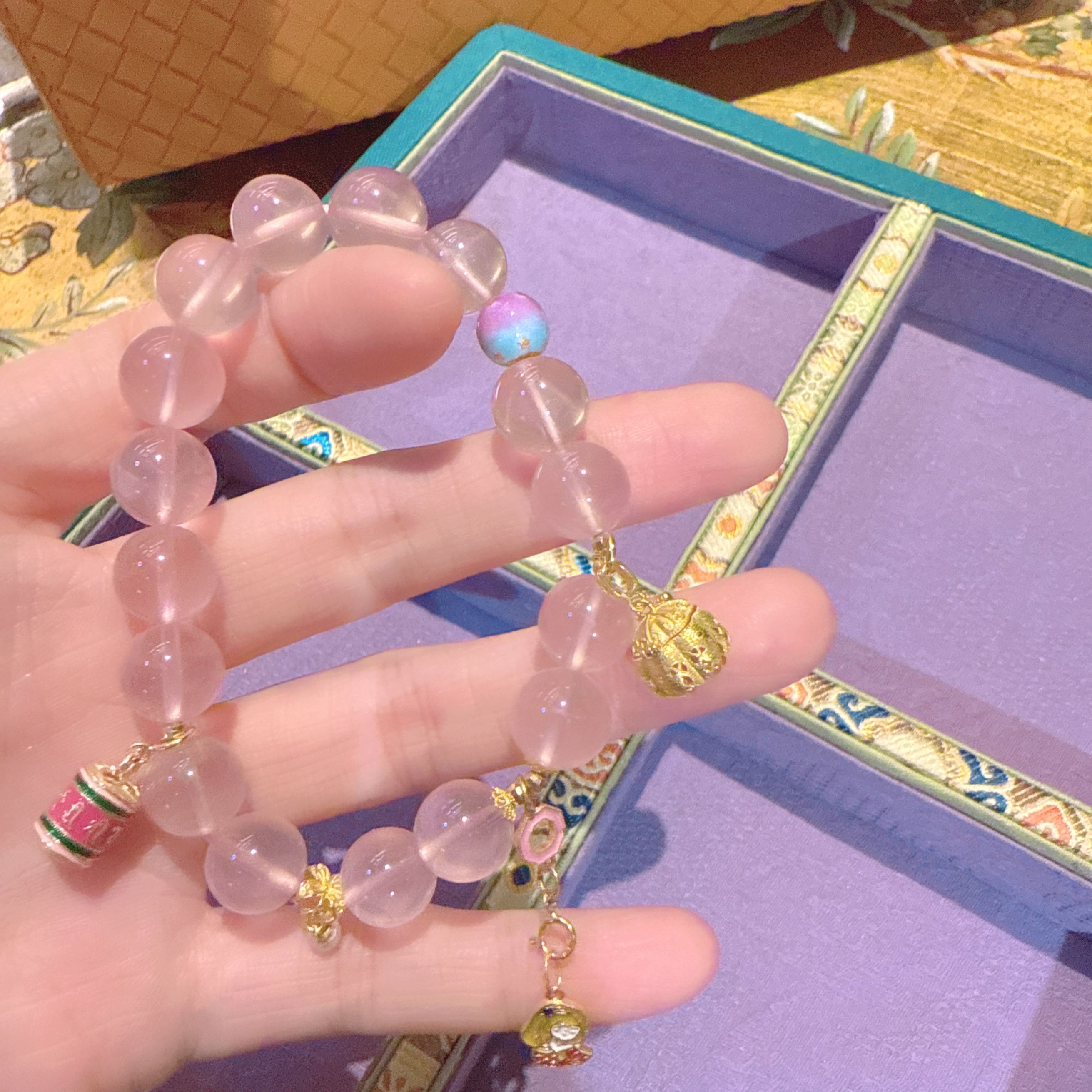 D69未镶嵌粉水晶手串25216