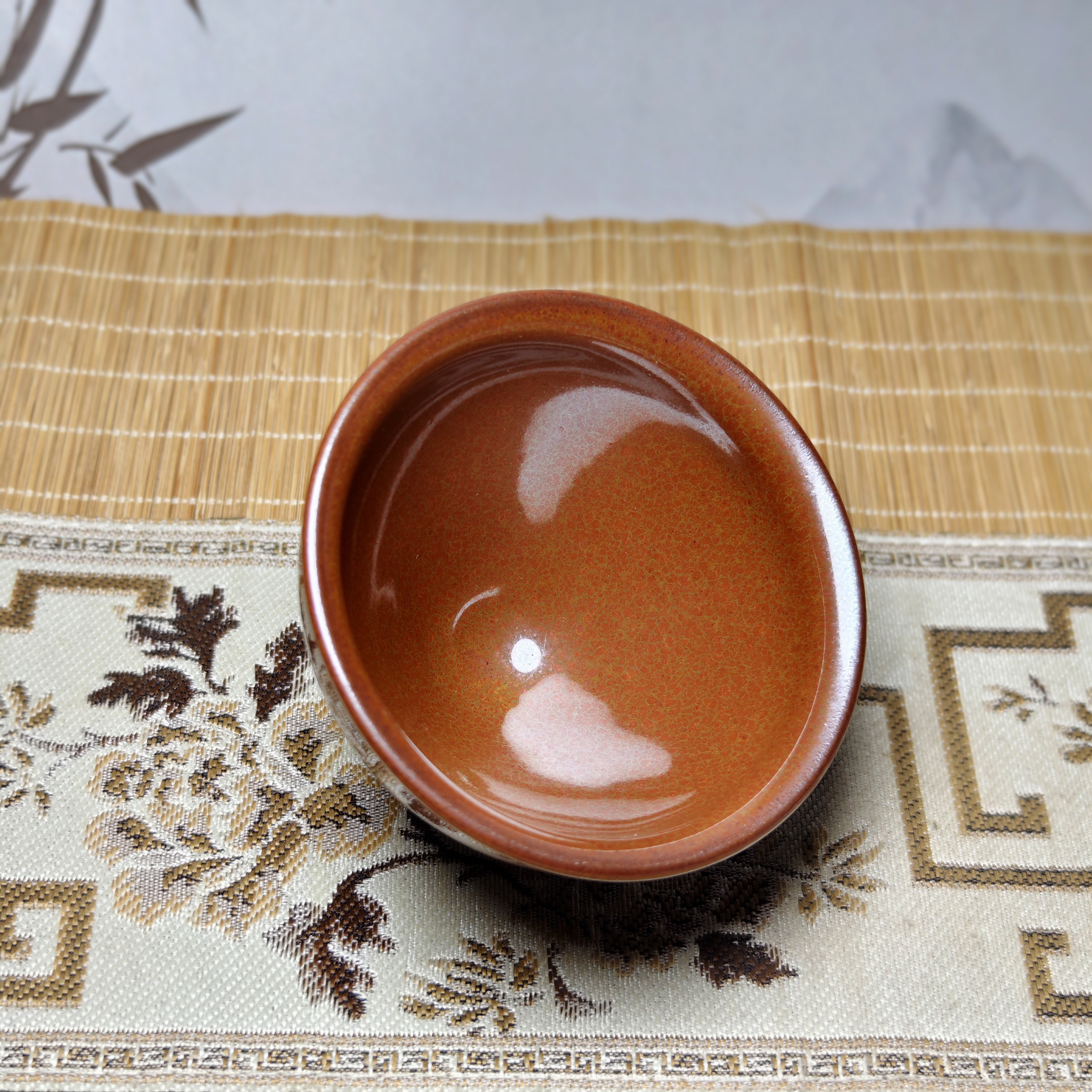 鸿运建盏主人杯建盏杯茶杯陶瓷盏杯普洱杯将军杯柿红茶盏单杯正宗