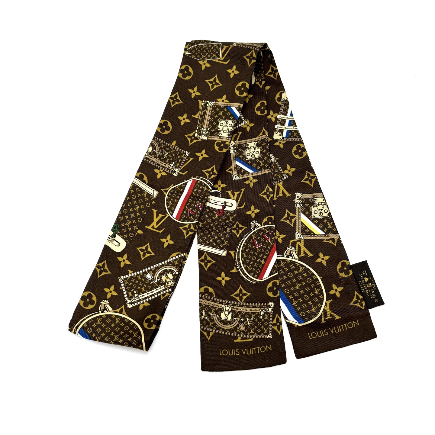95新 LouisVuitton/路易威登 路易威登棕色丝巾 20639 二手