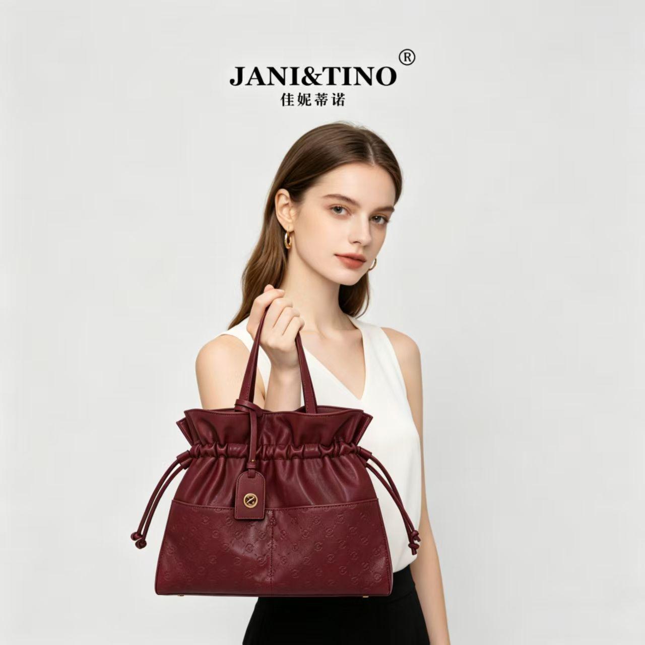 JANITINO/佳妮蒂诺当季新款轻奢时尚洋气女士单肩斜挎包4992红