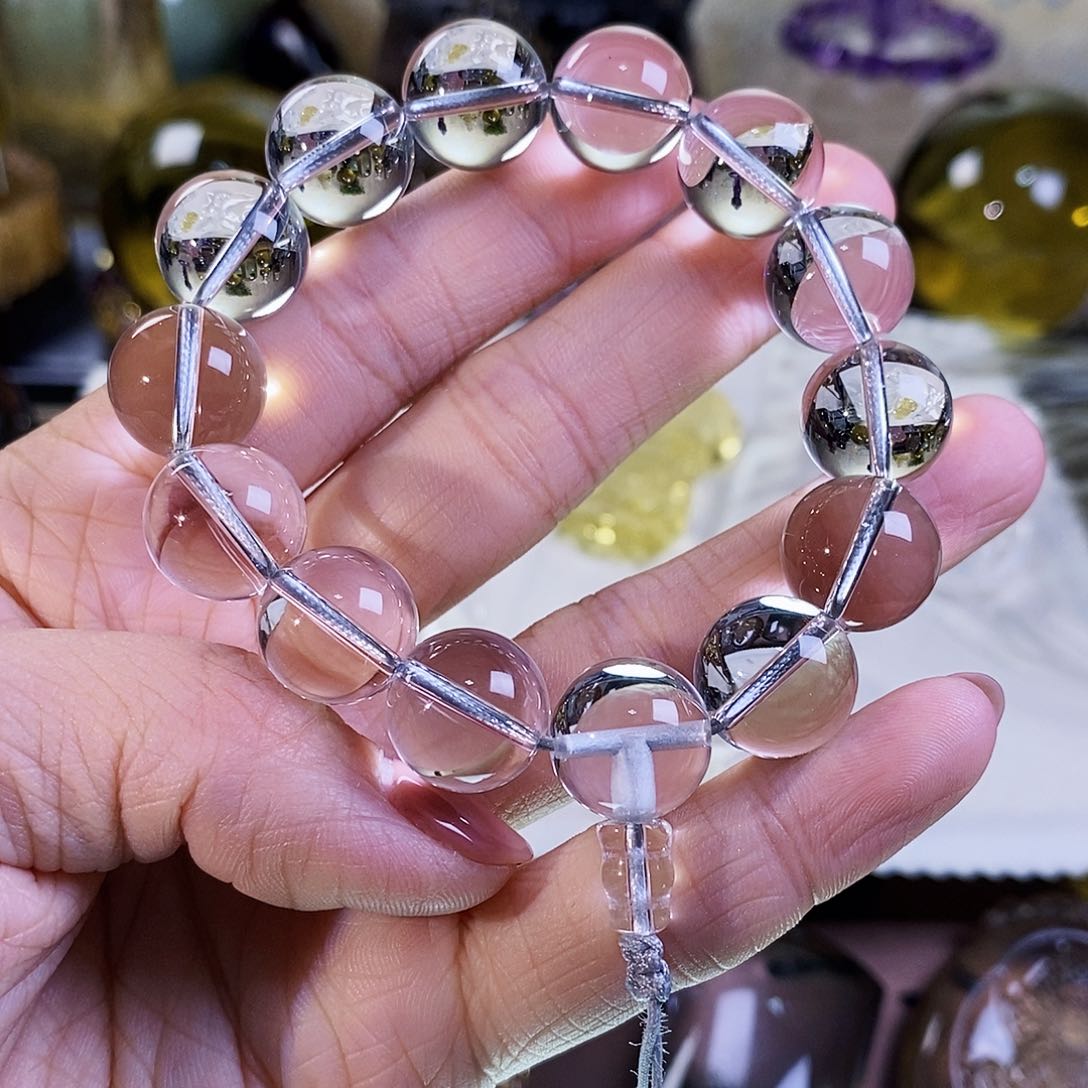 水晶天然水晶手链漂亮未镶嵌游**间