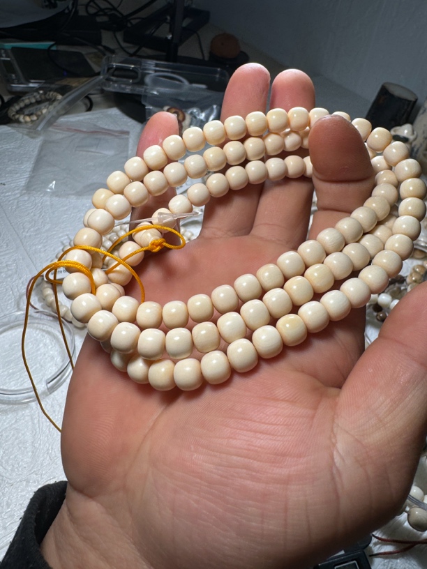天然猛犸牙8mm老型108佛珠链子